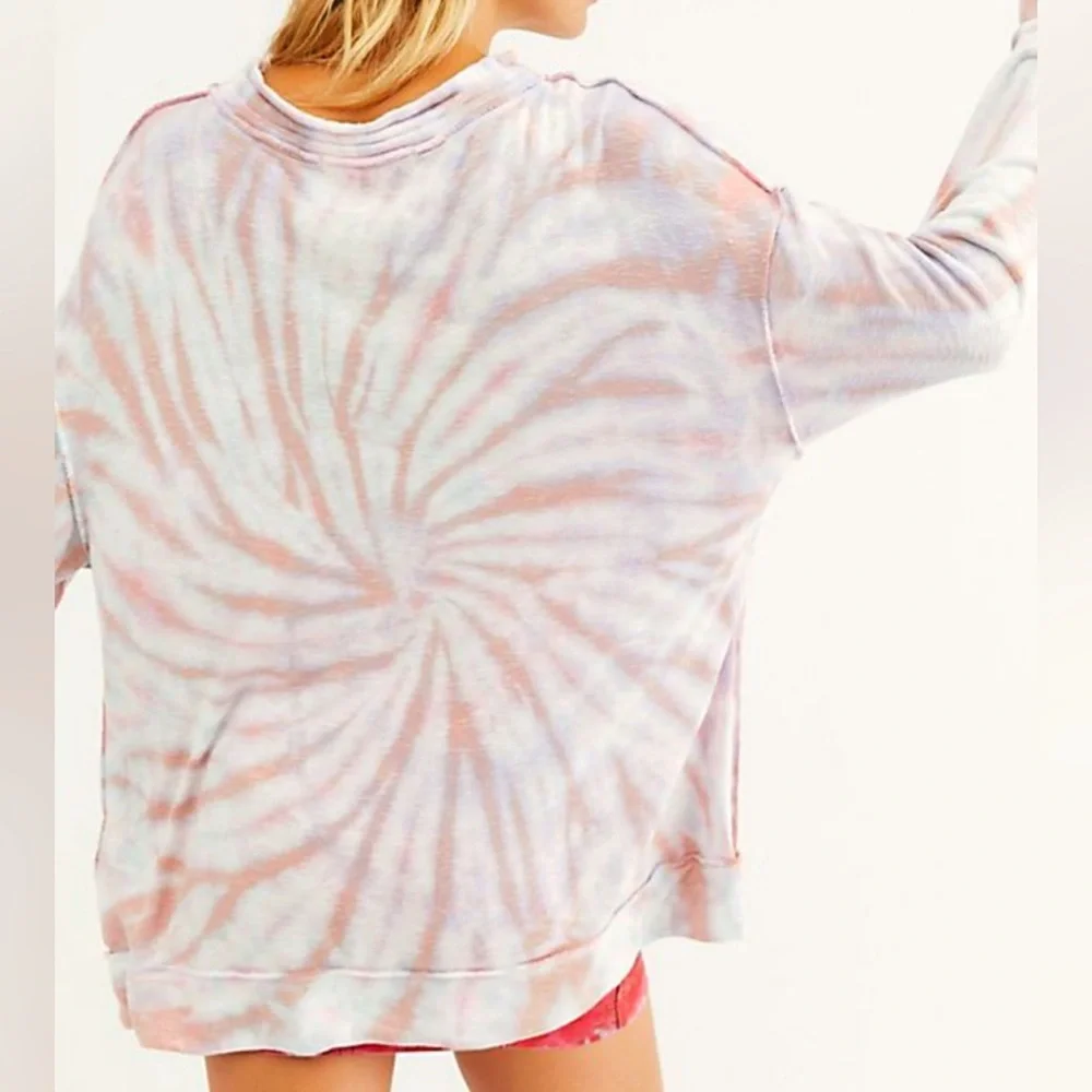 Free People Tie Dye Sweater Drawstring Top